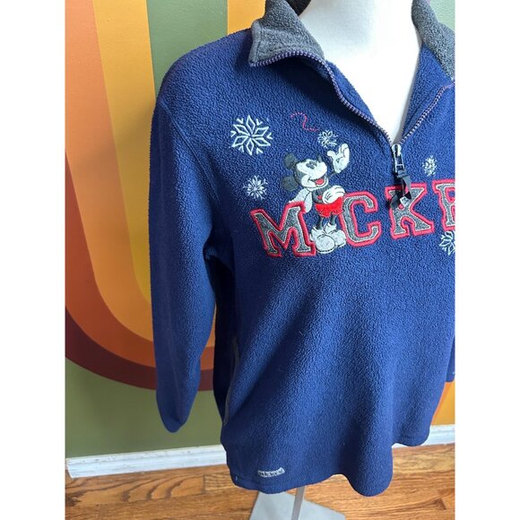 Vintage Disney Mickey Mouse winter blue fleece sweater - size S - Picture 6 of 6
